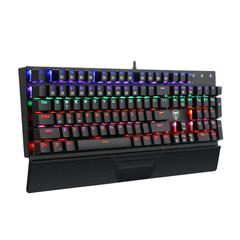 T-Dagger Destroyer 104 Key|Wrist Guard|Rainbow Backlit Gaming Mechanical Keyboard – Black
