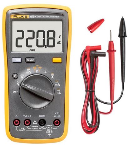 FLUKE 15B+ 4000 Count Digital Multimeter with Auto and Manual Range