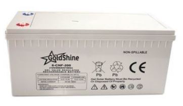 Gold Shine Solar Gel Battery 12V 200AH German Gel Technology, Load Shedding