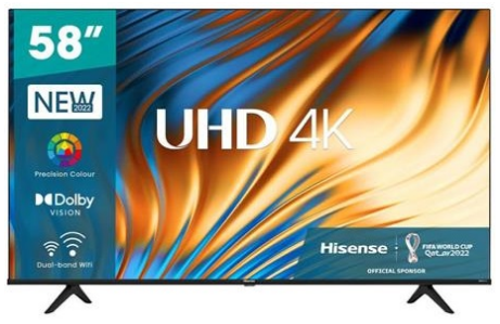 Hisense 58 inch UHD Direct LED Smart TV - Resolution 3840 × 2160