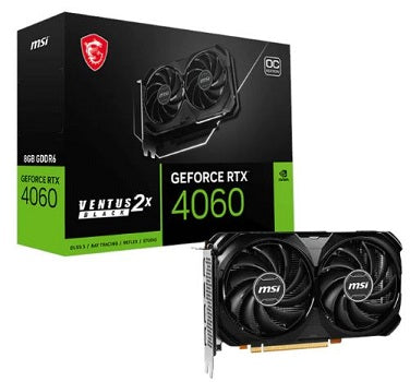 MSI Nvidia GeForce RTX 4060 Ventus 2x Black 8G OC GDDR6X 128-BIT Graphics Card