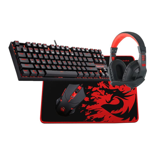 REDRAGON 4 in 1 Mechanical Gaming Combo Mouse,Mouse Pad,Headset,Mechanical Keyboard