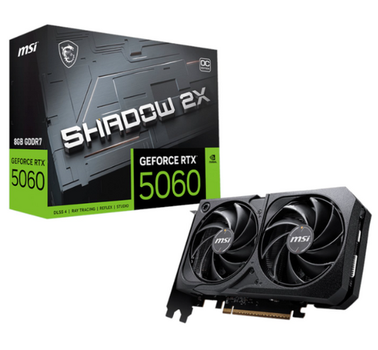 MSI GeForce RTX 5060 SHADOW 2X OC 8GB Graphics Card