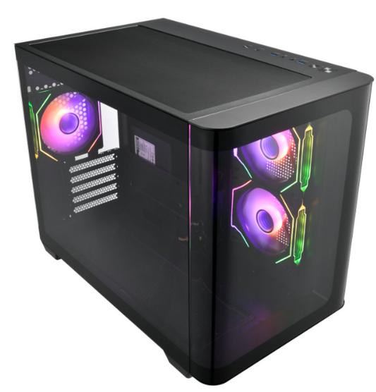 FSP S380 ARGB M-ATX Mid Tower Gaming Chassis – Black