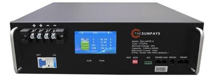 Solarix SunPays 48V 100Ah LiFePo4 Single Battery Module- Touch Screen Control Panel