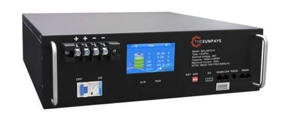 Solarix SunPays 48V 100Ah LiFePo4 Single Battery Module- Touch Screen Control Panel