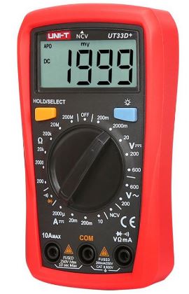 UNI-T UT33D+ Digital NVC Multimeter Voltage Current Resistance Tester Buzzer LCD Backlight