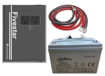 Budget Combo 1 - Fivestar 1.2kw UPS Hybrid Inverter with 12v 100ah Gel Battery